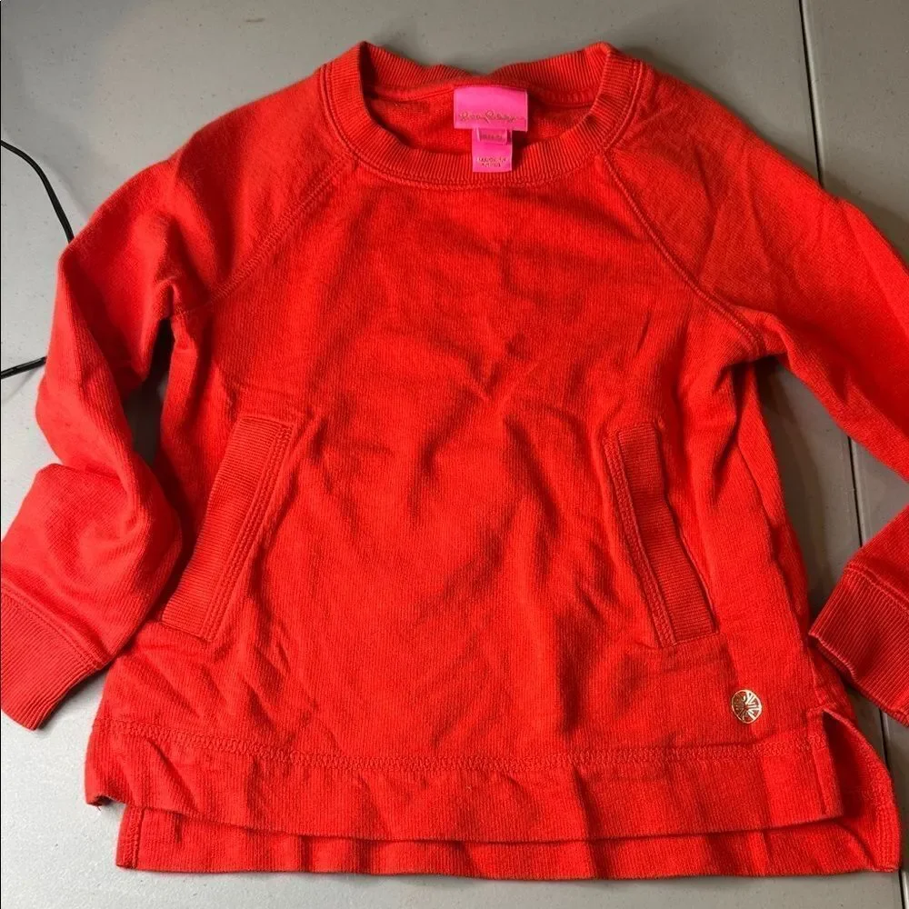 Lilly Pulitzer Girls Red Sweater and Blue Shirts Tshirt S(4-5)